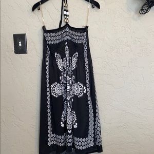 Black white floral dress